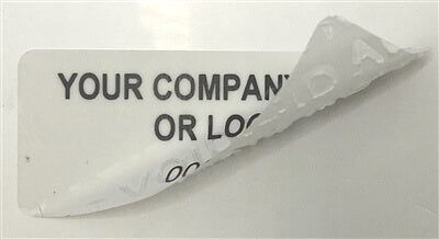500 Non Residue White Tamper-Evident Stickers TamperGuard® Security Label Seal , Rectangle 1.5" x 0.6" (38mm x 15mm) >Click on item details to customize.