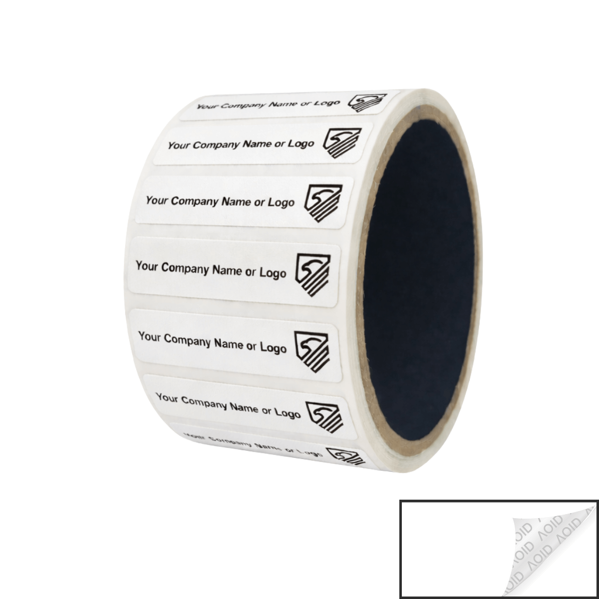 2,000 Non Residue White Tamper-Evident Stickers TamperGuard® Security Label Seal , Rectangle 2" x 0.5" (51mm x 13mm) >Click on item details to customize.