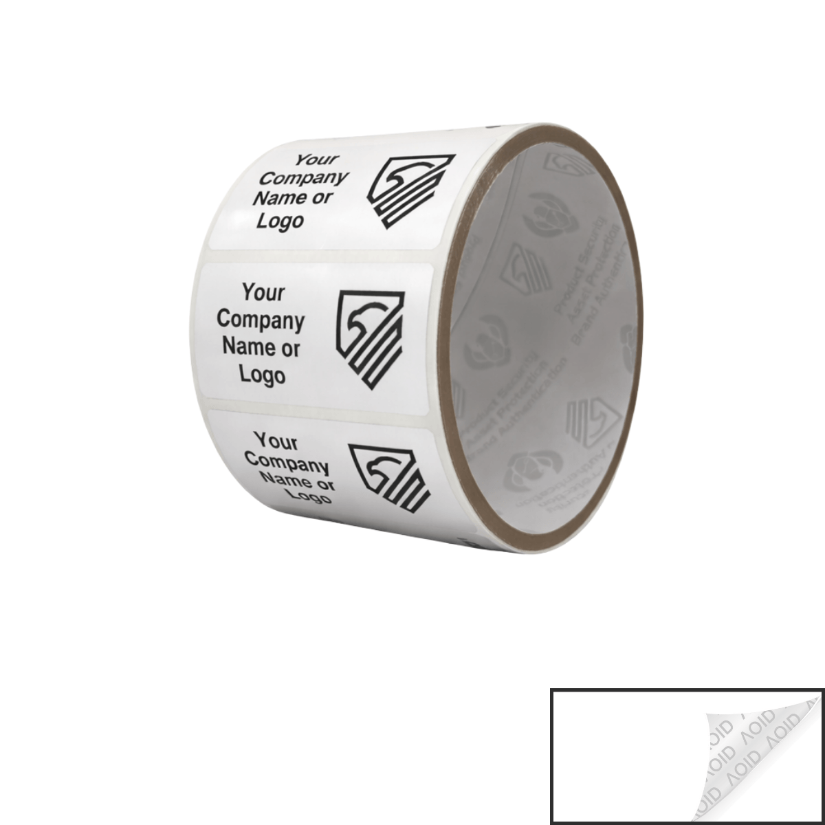 10,000 Non Residue White Tamper-Evident Stickers TamperGuard® Security Label Seal , Rectangle 2" x 1" (51mm x 25mm) >Click on item details to customize.