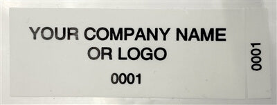 250 Non Residue White Tamper-Evident Stickers TamperGuard® Security Label Seal , Rectangle 2.75" x 1" (70mm x 25mm) >Click on item details to customize.