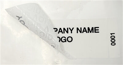 250 Non Residue White Tamper-Evident Stickers TamperGuard® Security Label Seal , Rectangle 2.75" x 1" (70mm x 25mm) >Click on item details to customize.