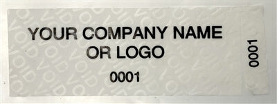 250 Non Residue White Tamper-Evident Stickers TamperGuard® Security Label Seal , Rectangle 2.75" x 1" (70mm x 25mm) >Click on item details to customize.
