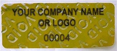1,000 Non Residue Yellow Tamper-Evident Stickers TamperGuard® Security Label Seal , Rectangle 1.5" x 0.6" (38mm x 15mm) >Click on item details to customize.