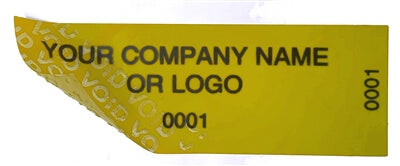 500 Non Residue Yellow Tamper-Evident Stickers TamperGuard® Security Label Seal , Rectangle 2.75" x 1" (70mm x 25mm) >Click on item details to customize.