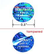 250 Blue Tamper Evident Security Holographic Round Label Seal Sticker, Circle 0.5" diameter (13mm). CustomPrinted. >Click on item details to Customize.