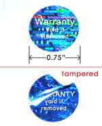 250 Blue Tamper Evident Security Hologram Round Label Seal Sticker, Circle 0.75" diameter (19mm). CustomPrinted. >Click on item details to Customize.