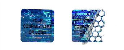 5,000 Blue Tamper Evident Security Holographic Label Seal Sticker, Square 0.75"(19mm). CustomPrinted. >Click on item details to Customize.