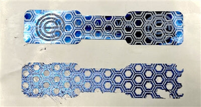 10,000 Blue Tamper Evident Security Hologram Label Seal Sticker,Dogbone 1.75" x 0.375" (44mm x 9mm). CustomPrinted. >Click on item details to Customize.