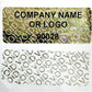 500 Gold Tamper Evident Security Hologram Label Seal Sticker, Rectangle 0.75" x 0.25" (19mm x 6mm). CustomPrinted. >Click on item details to Customize.