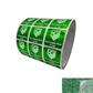10,000 Green Tamper Evident Security Holographic Label Seal Sticker, Square 1" x 1" (25mm x 25mm). CustomPrinted. >Click on item details to Customize.