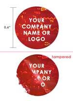 500 Red Tamper Evident Security Hologram Round Label Seal Sticker, Circle 0.625" diameter (16mm). CustomPrinted. >Click on item details to Customize.