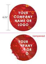 500 Red Tamper Evident Security Hologram Round Label Seal Sticker, Circle 0.75" diameter (19mm). CustomPrinted. >Click on item details to Customize.