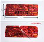 250 Red Tamper Evident Security Hologram Label Seal Sticker, Rectangle 1.5" x 0.6" (38mm x 15mm). CustomPrinted. >Click on item details to Customize.