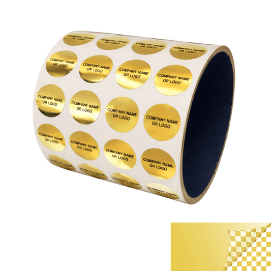 5,000 Tamper Evident Security Labels Gold TamperVoidPro Seal Sticker, Round/ Circle 0.625" diameter (16mm). Custom Printed. >Click on item details to customize.