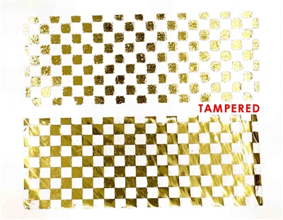 10,000 Tamper Evident Security Labels Gold TamperVoidPro Seal Sticker, Rectangle 2.75" x 1" (70mm x 25mm). Custom Printed. >Click on item details to customize.