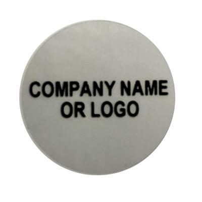 1,000 Metallic Tamper Evident Security Labels Silver Matte TamperVoidPro Seal Sticker, Round/ Circle 0.5" diameter (13mm). Custom Printed. >Click on item details to customize.