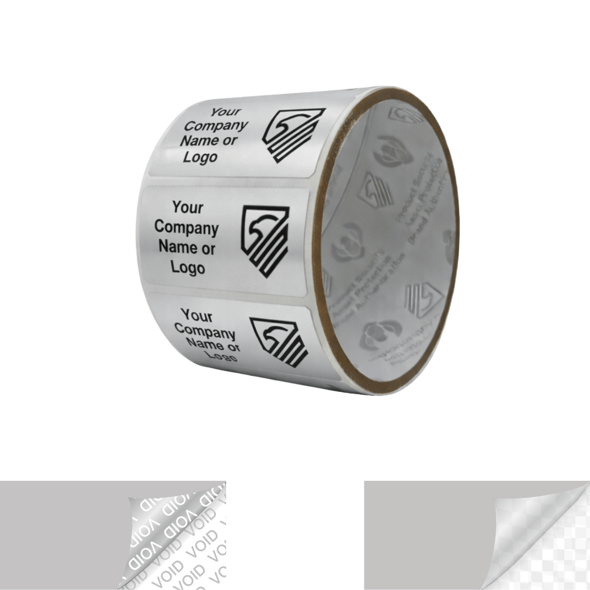 1,000 Metallic Tamper Evident Security Labels Silver Matte TamperVoidPro Seal Sticker, Rectangle 2" x 1" (51mm x 25mm). Custom Printed. >Click on item details to customize.