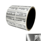 1,000 Metallic Tamper Evident Security Labels Silver Bright TamperVoid® Seal Sticker, Rectangle 1.5" x 0.6" (38mm x 15mm). Custom Printed. >Click on item details to customize.