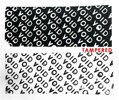 5,000 Tamper Evident Black Security Labels TamperColor® Seal Sticker, Rectangle 2.75" x 1" (70mm x 25mm). Printed: Warranty Void if Removed + Serialization