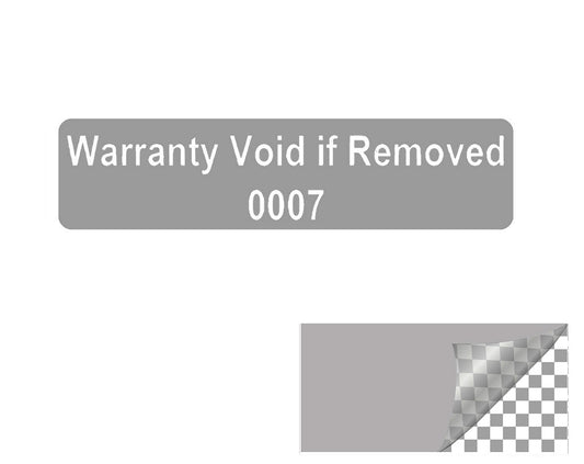 5,000 Grey TamperColor® Tamper Evident Security Label Seal Sticker, Rectangle 2" x 0.5" (51mm x 13mm). Printed: Warranty Void if Removed + Serial Number