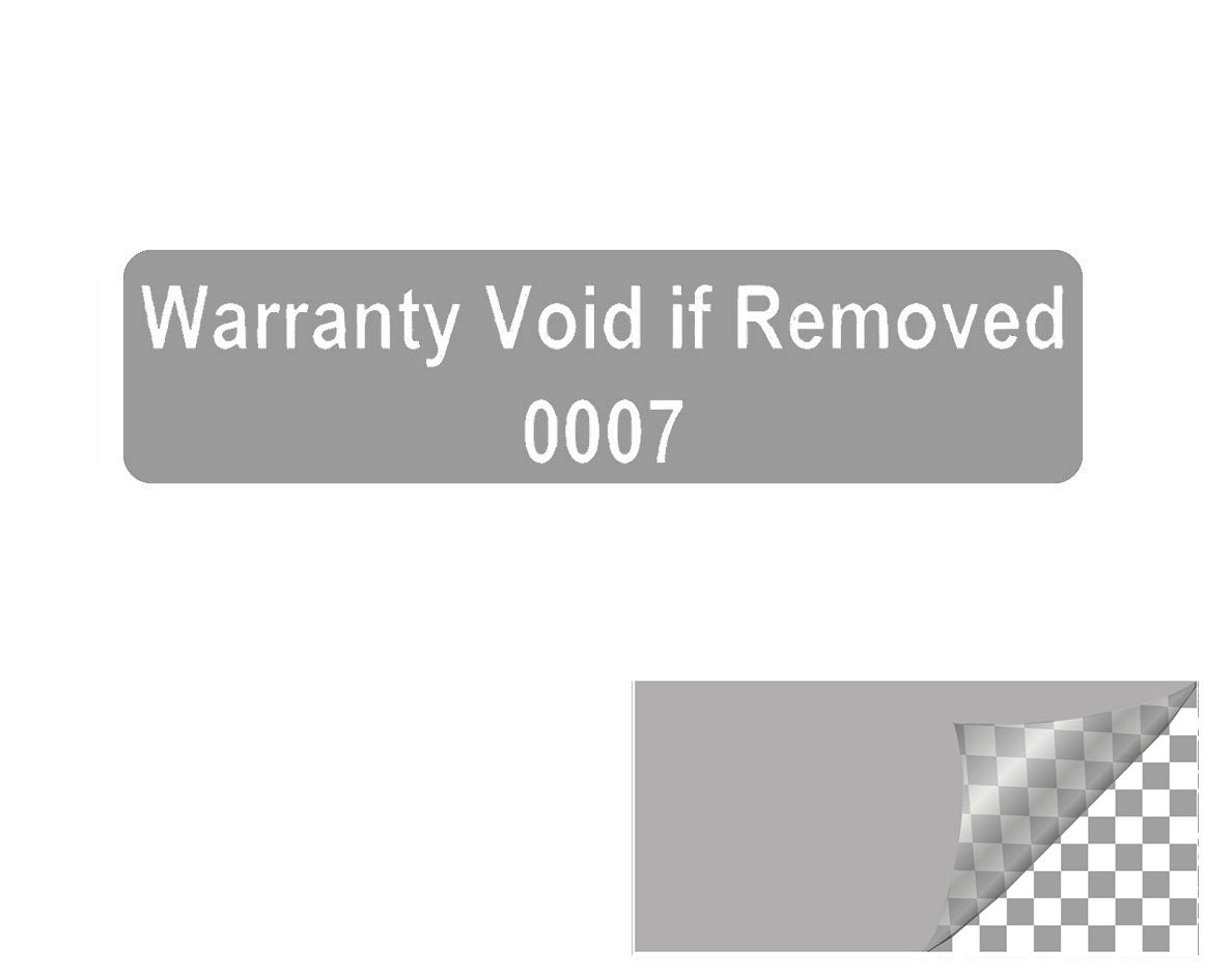 10,000 Grey TamperColor® Tamper Evident Security Label Seal Sticker, Rectangle 2" x 0.5" (51mm x 13mm). Printed: Warranty Void if Removed + Serial Number