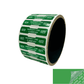 10,000 Tamper Evident Green Security Labels TamperColor® Seal Sticker, Dogbone Shape Size 1.75" x 0.375 (44mm x 9mm). Printed: Warranty Void if Removed + Serialization