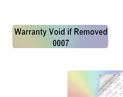 2,000 Rainbow TamperColor® Tamper Evident Security Label Seal Sticker, Rectangle 2" x 0.5" (51mm x 13mm). Printed: Warranty Void if Removed + Serial Number