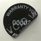 250 Tamper Evident Black Non Residue Security Labels TamperGuard® Seal Sticker, Round/ Circle 0.75" diameter (19mm). Printed: Warranty Void if Removed + Serialized