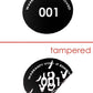 250 Tamper Evident Black Non Residue Security Labels TamperGuard® Seal Sticker, Round/ Circle 0.75" diameter (19mm). Printed: Warranty Void if Removed + Serialized