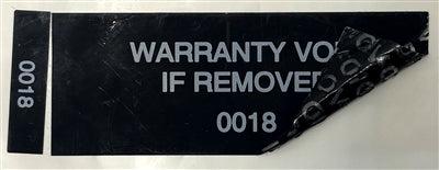 10,000 Tamper Evident Black Non Residue Security Labels TamperGuard® Seal Sticker, Rectangle 2.75" x 1" (70mm x 25mm). Printed: Warranty Void if Removed + Serialized