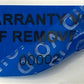 5,000 Tamper Evident Blue Non Residue Security Labels TamperGuard® Seal Sticker, Rectangle 1.5" x 0.6" (38mm x 15mm). Printed: Warranty Void if Removed + Serialized
