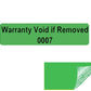 500 Tamper Evident Green Non Residue Security Labels TamperGuard® Seal Sticker, Rectangle 2" x .5" (51mm x 13mm). Printed: Warranty Void if Removed + Serialized