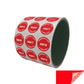 250 Tamper Evident Red Non Residue Security Labels TamperGuard® Seal Sticker, Round/ Circle 0.75" diameter (19mm). Printed: Warranty Void if Removed + Serialized