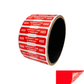 500 Tamper Evident Red Non Residue Security Labels TamperGuard® Seal Sticker, Dogbone 1.75" x 0.375" (44mm x 9mm). Printed: Warranty Void if Removed + Serialized