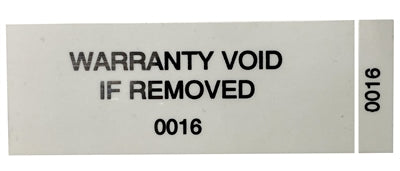 10,000 Tamper Evident White Non Residue Security Labels TamperGuard® Seal Sticker, Rectangle 2.75" x 1" (70mm x 25mm). Printed: Warranty Void if Removed + Serialized