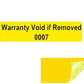 1,000 Tamper Evident Yellow Non Residue Security Labels TamperGuard® Seal Sticker, Rectangle 2" x .5" (51mm x 13mm). Printed: Warranty Void if Removed + Serialized