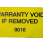 500 Tamper-Evident Yellow Non Residue Security Labels TamperGuard® Seal Sticker, Rectangle 2.75" x 1" (70mm x 25mm). Printed: Warranty Void if Removed + Serialized