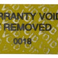 500 Tamper-Evident Yellow Non Residue Security Labels TamperGuard® Seal Sticker, Rectangle 2.75" x 1" (70mm x 25mm). Printed: Warranty Void if Removed + Serialized