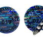 500 Blue Tamper Evident Holographic Security Round Label Seal Sticker TamperMax®, Circle 0.5" diameter (13mm). Printed: Warranty Void if Removed + Serialization
