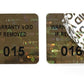 250 Gold Tamper Evident Holographic Security Label Seal Sticker TamperMax®, Square 1" x 1" (25mm x 25mm). Printed: Warranty Void if Removed + Serialization
