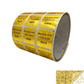 1,000 Gold Tamper Evident Holographic Security Label Seal Sticker TamperMax®, Square 1" x 1" (25mm x 25mm). Printed: Warranty Void if Removed + Serialization
