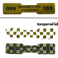 250 TamperVoidPro® Gold Tamper Evident Security Labels Seal Sticker, Dogbone Shape Size 1.75" x 0.375 (44mm x 9mm). Printed: Warranty Void if Removed + Serialization.