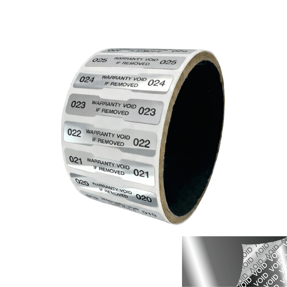 10,000 TamperVoidPro¬Æ Tamper Evident Security Labels Seal Sticker, Dogbone Shape Size 1.75" x 0.375 (44mm x 9mm). Printed: Warranty Void if Label Removed + Serialization.