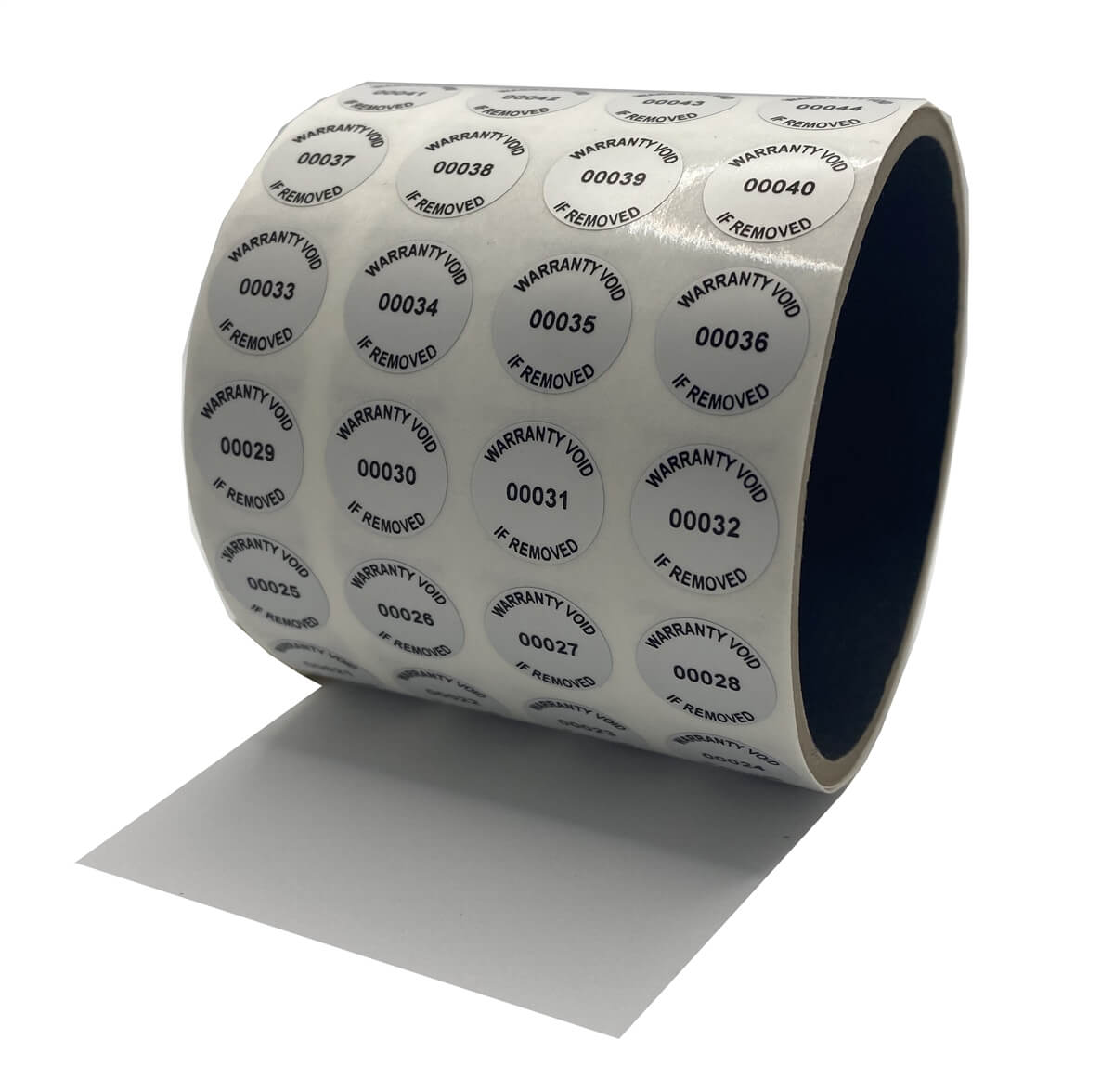 500 Silver Matte TamperVoidPro Metallic Tamper Evident Security Labels Seal Sticker, Round/ Circle 0.75" diameter (19mm). Printed: Warranty Void if Label Removed + Serial Number.