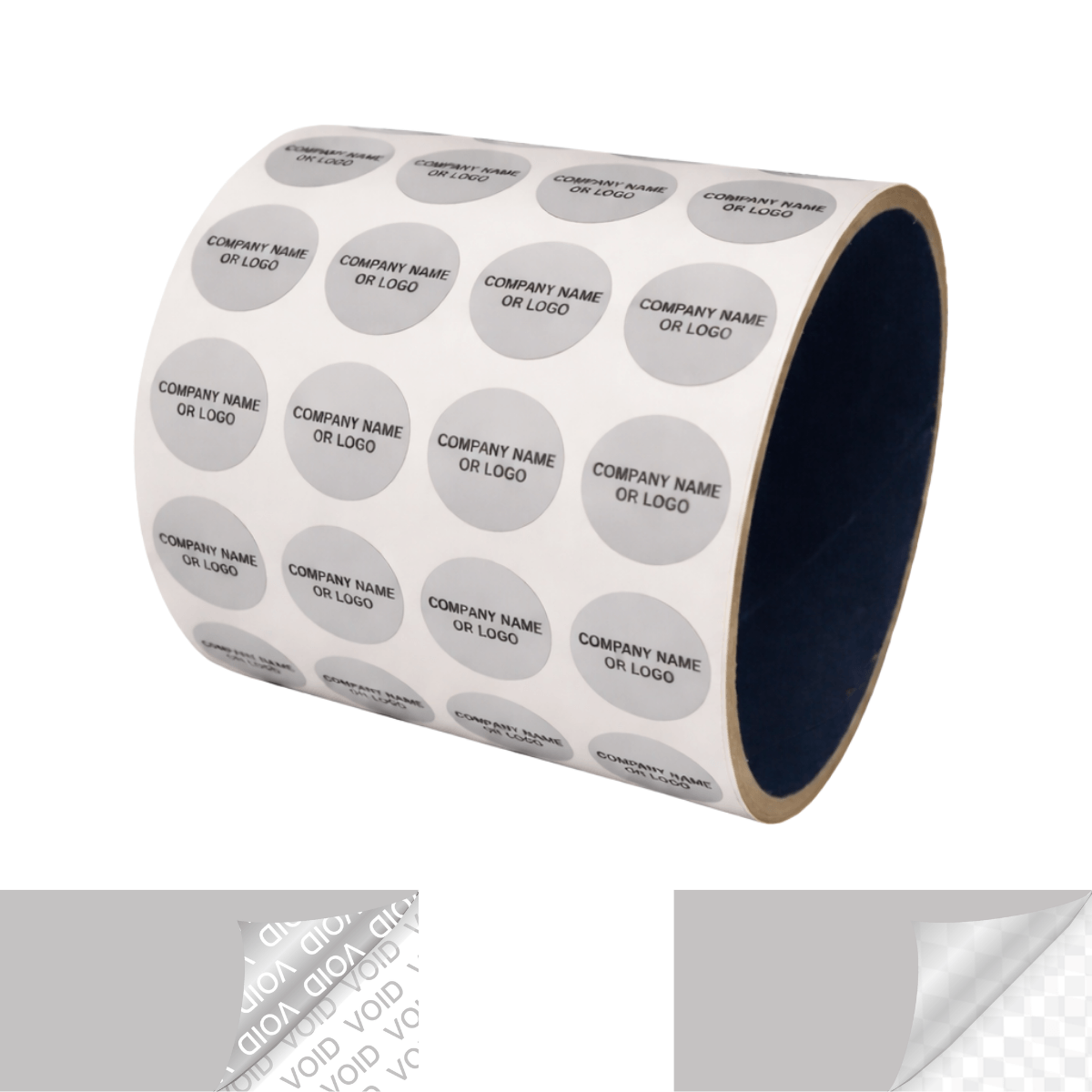 2,000 TamperVoidPro® Metallic Silver Matte Tamper Evident Security Labels Seal Sticker, Round/ Circle 0.625" diameter (16mm). Printed: Warranty Void if Removed + Serialization