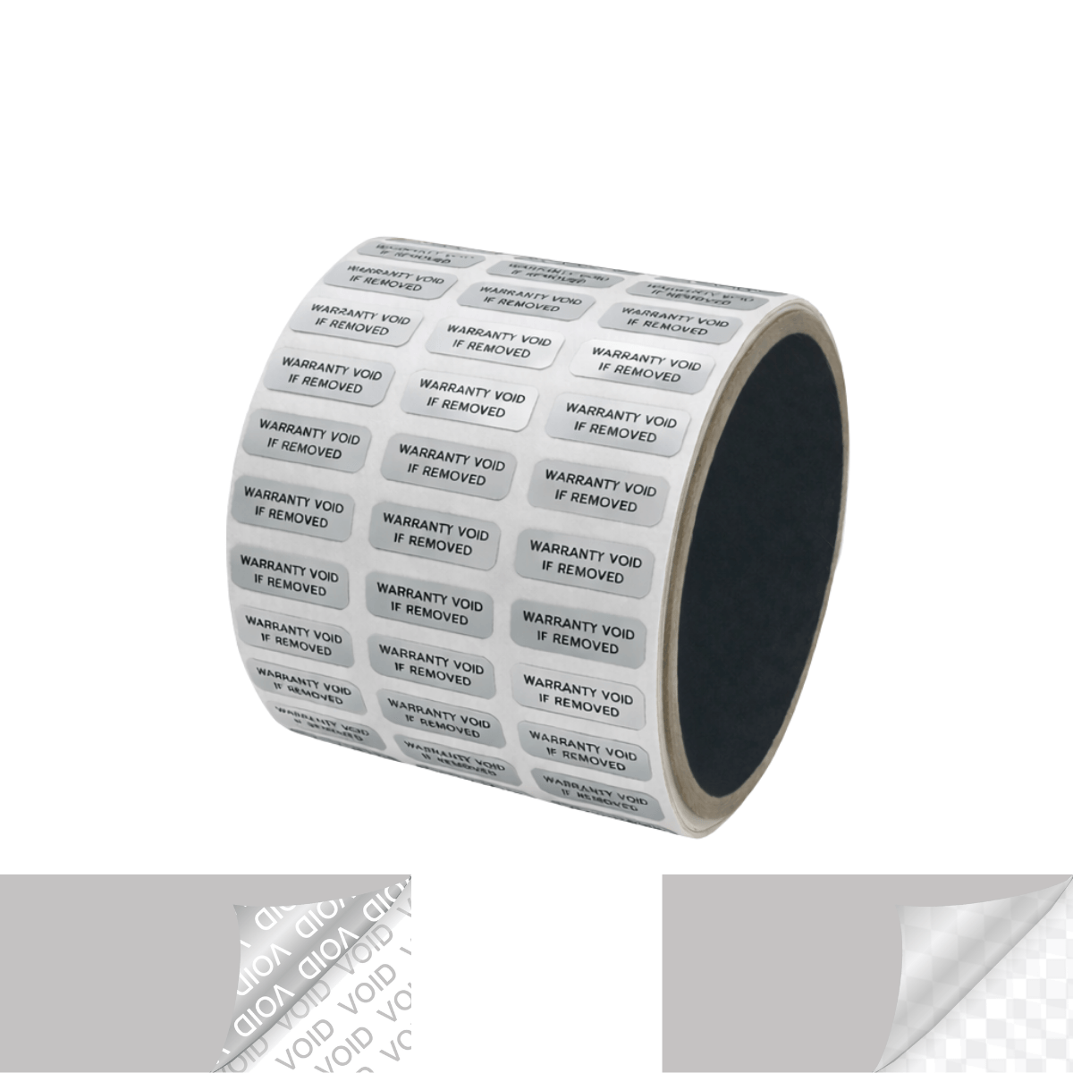 2,000 Silver Matte TamperVoidPro Metallic Tamper Evident Security Labels Seal Sticker, Rectangle 0.75" x 0.25" (19mm x 6mm). Printed: Warranty Void if Removed + Serial Number.
