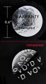 1,000 TamperVoid® Metallic Silver Chrome Tamper Evident Security Labels Seal Sticker, Round/ Circle 0.625" diameter (16mm). Printed: Warranty Void if Removed + Serialization