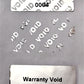 250 TamperVoid® Metallic Silver Chrome Tamper Evident Security Labels Seal Sticker, Rectangle 2" x 0.75" (51mm x 19mm). Printed: Warranty Void if Removed + Serialization