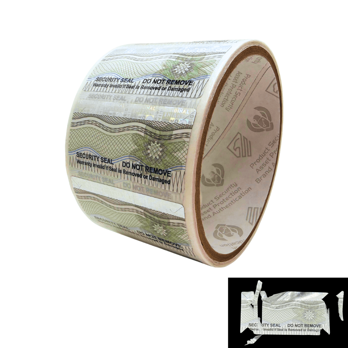 2,000 Semi Destructible Security Label with Holographic Stripe 2" x 1" (51mm x 25mm)