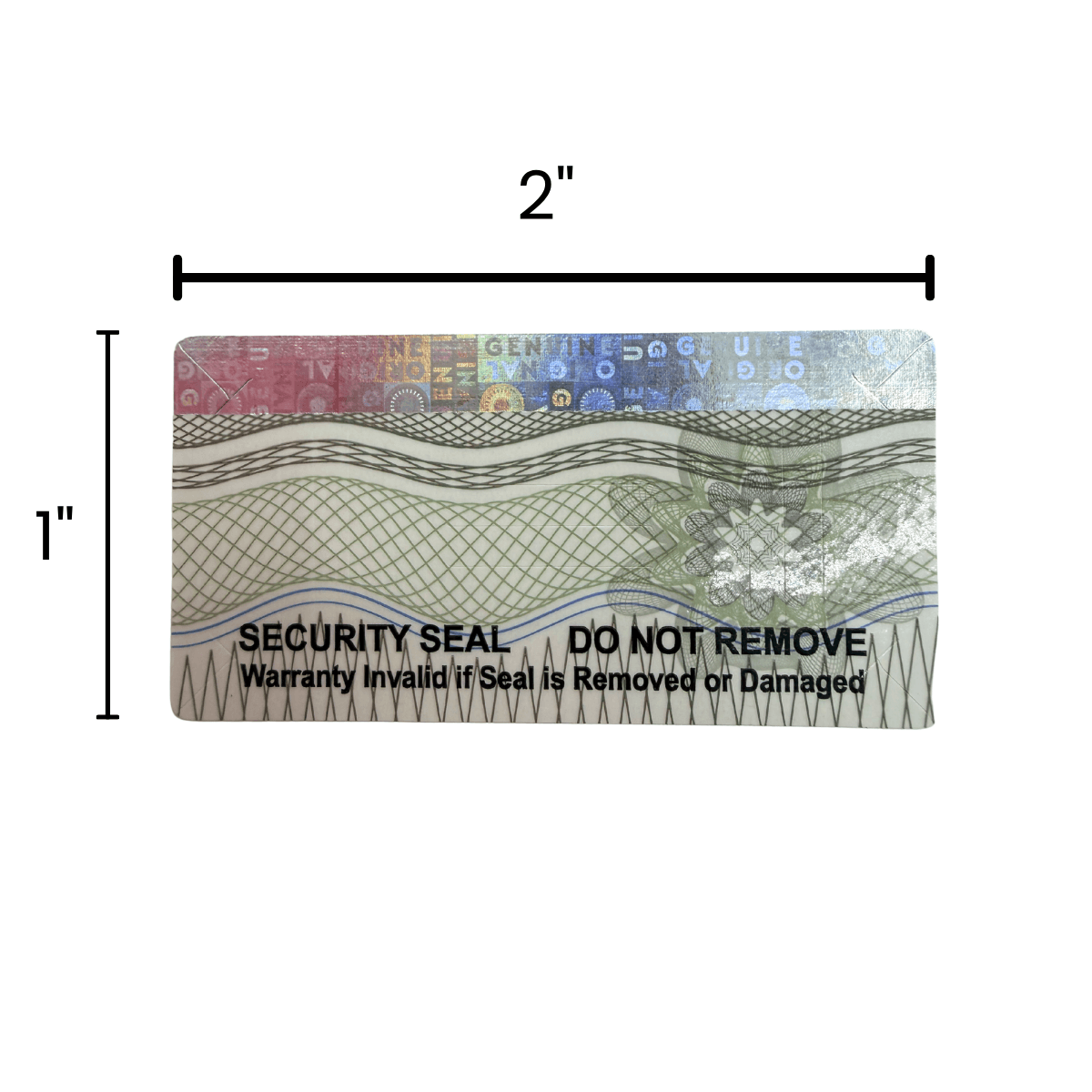 10,000 Semi Destructible Security Label with Holographic Stripe 2" x 1" (51mm x 25mm)